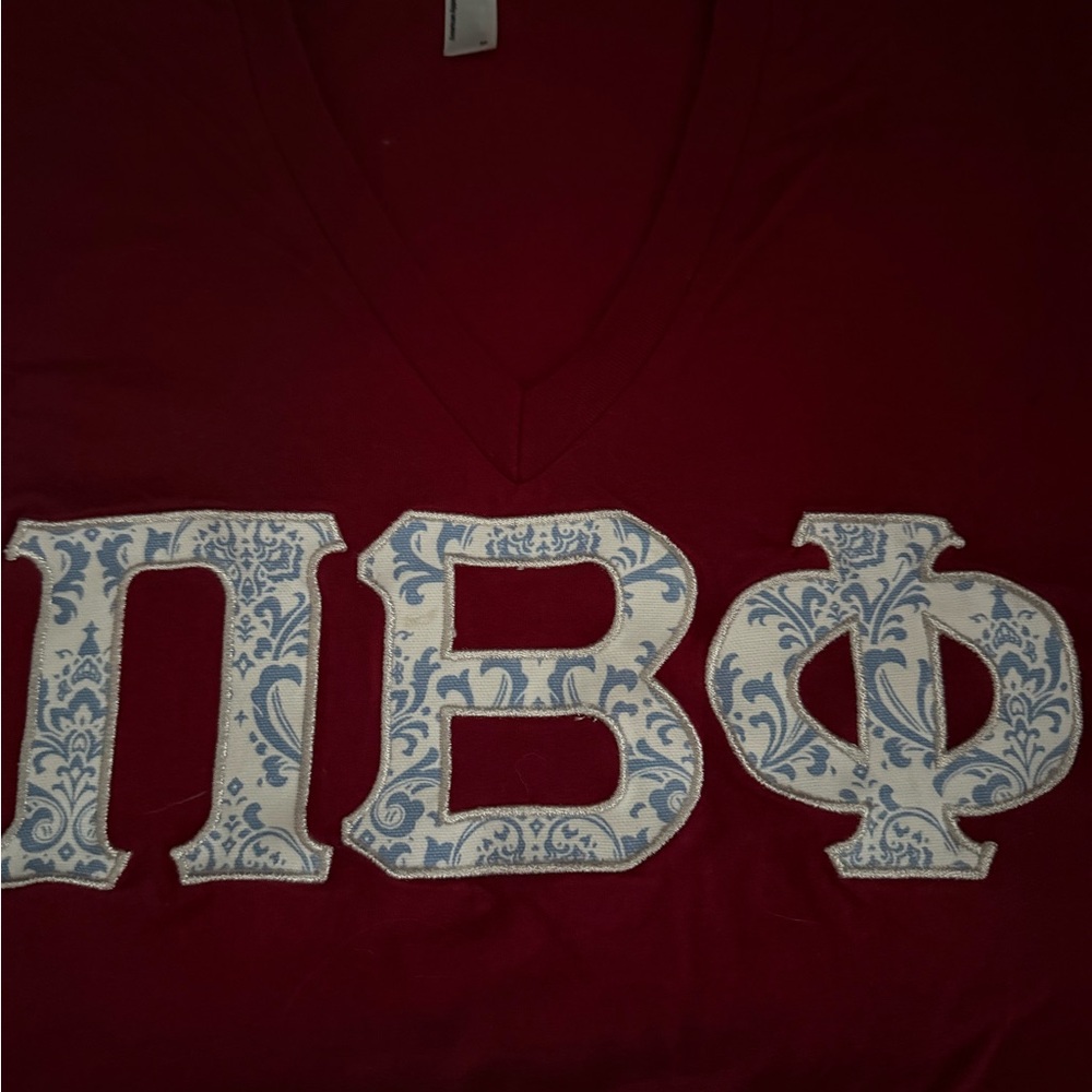 American Apparel Maroon Short Sleeve Greek Tee
